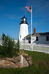 American Flag by Pemaquid Lighthouse and Museum